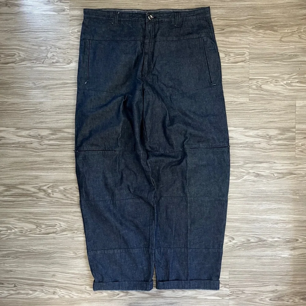 Karl Kani Jeans Mens 38x34 Baggy Indigo Denim Paneled Streetwear Pants Vintage